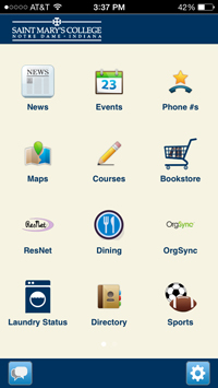 This is what the BelleMobile app looks like on an iPhone 5.